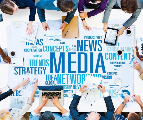 Concepto de Red de Medios Sociales — Foto de Stock