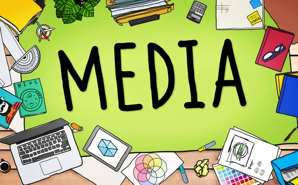 Plantilla gráfica con Media — Foto de Stock