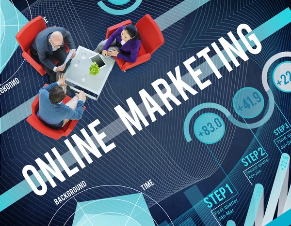 Üzletemberek és Online Marketing — Stock Fotó