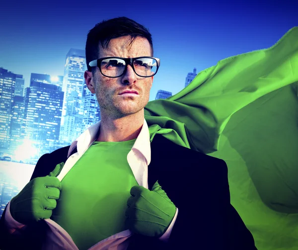 Strong Superhero Businessman — Stock Photo, Image