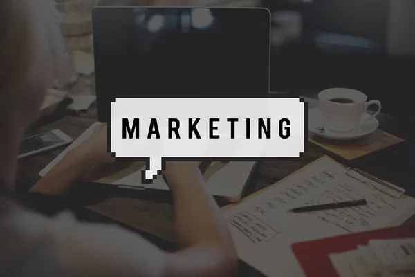 Marketing analyse Branding advertentie Concept — Stockfoto