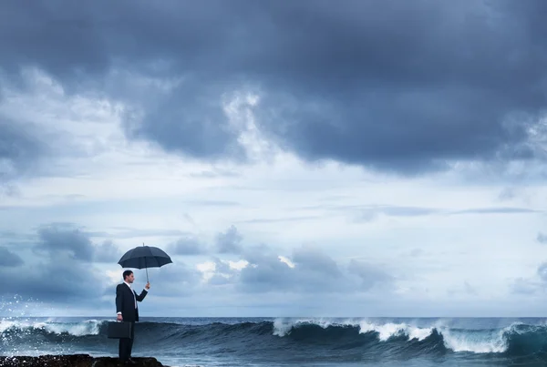 Lonely Businessman Standing — Stock Photo, Image