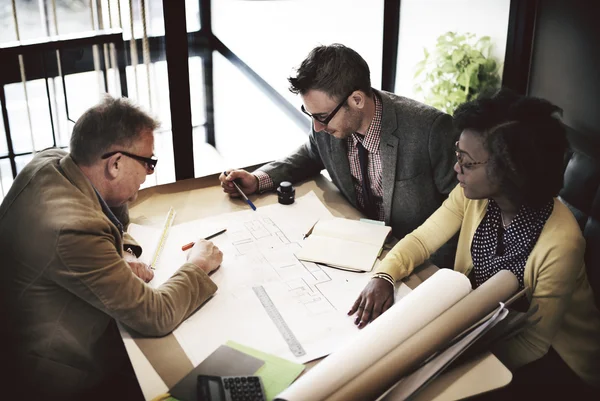 Group of architects working in office — Stock Photo, Image