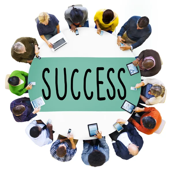Affärsmän på möte och framgång — Stockfoto