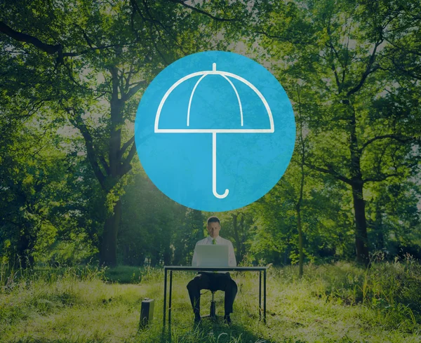 Ícone de guarda-chuva Meio ambiente — Fotografia de Stock