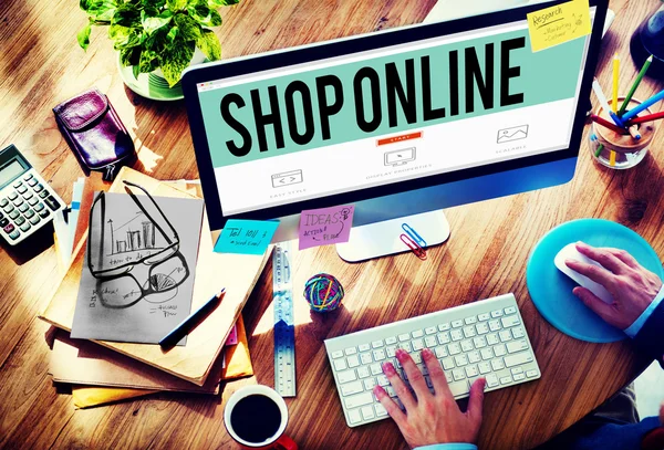 Shop Online, Internet teslim kavramı — Stok fotoğraf