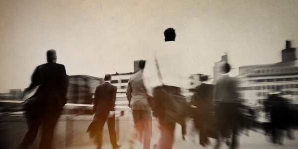 Silhouettes of Business People Walking