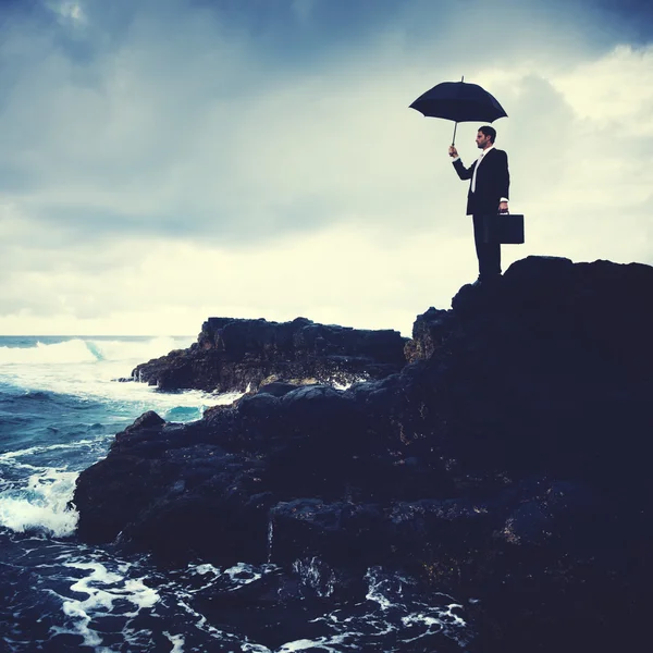 Lonely Businessman Standing — Stock Photo, Image