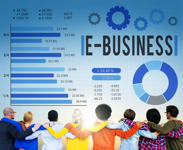 Rozdílní lidé a E-Business — Stock fotografie