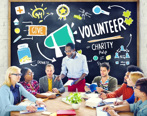 Empresários e conceito de Voluntário — Fotografia de Stock