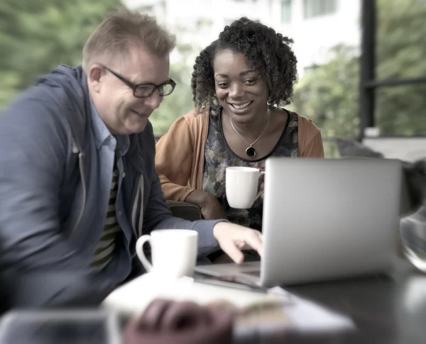 Business team working together on laptop — Stock Photo, Image