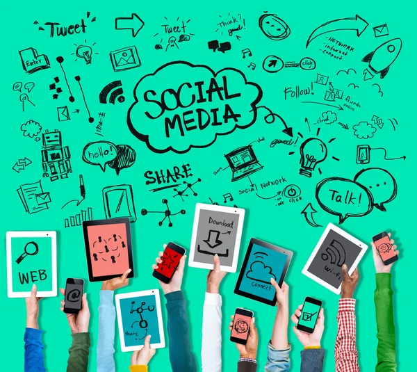 Diversità persone e Social Media Concept — Foto Stock