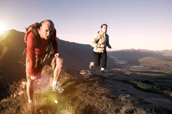 Extreme atleten in Bergen — Stockfoto