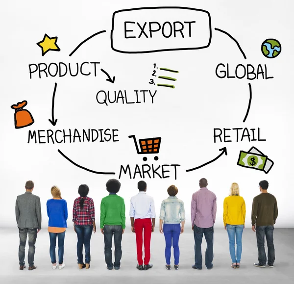 Export termék áru fogalma — Stock Fotó