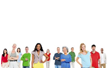 bir grup çeşitlilik insanı bir arada duruyor.  