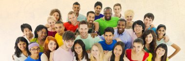 young Diversity People together clipart