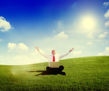 Açık havada, işadamı serbest meslek