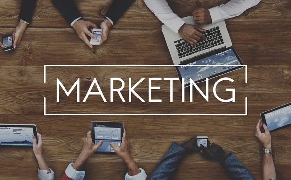 Gente de negocios y concepto de marketing — Foto de Stock