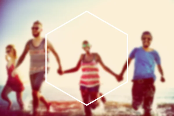 Hexagon Frame feriado verão férias conceito — Fotografia de Stock