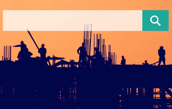건물에서 건설 노동자 인용 — 스톡 사진