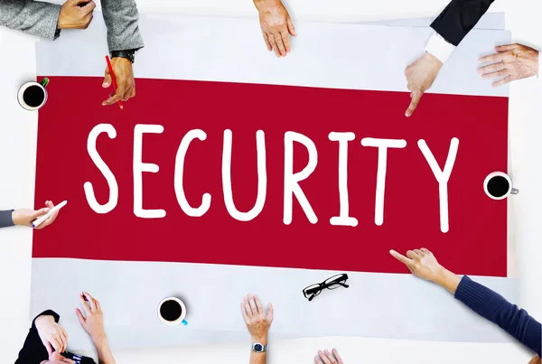 Business People Pointing on Security — Stock Photo, Image