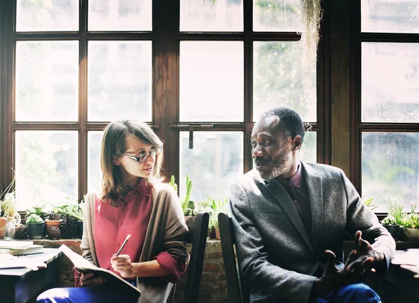 Business people talking about working — Stock Photo, Image