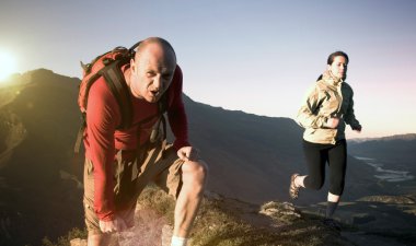 Dağlarda egzersiz extreme sporcular