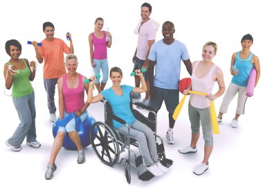 Healthy People in Fitness Training  clipart