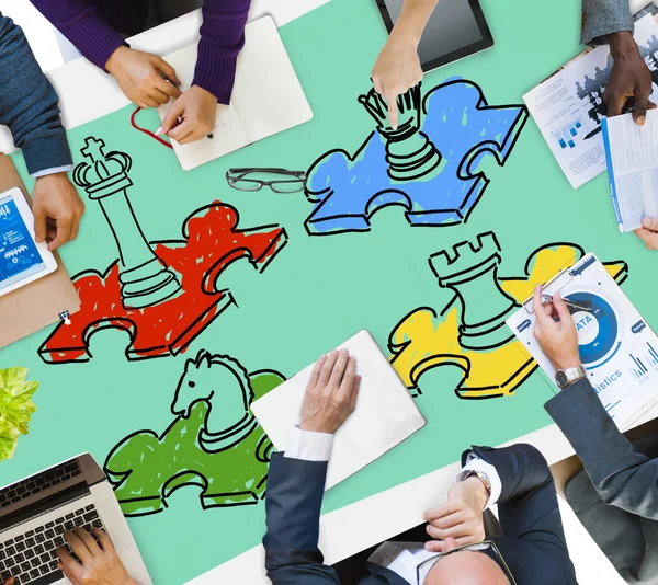 Strategisch bordspel, werk concept — Stockfoto