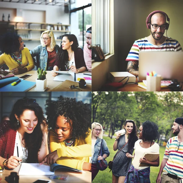 Comunità, concetto di dispositivi digitali — Foto Stock