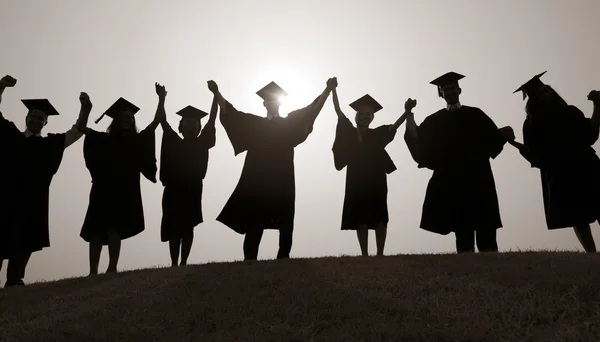 Group of students of graduates — Stock Photo, Image