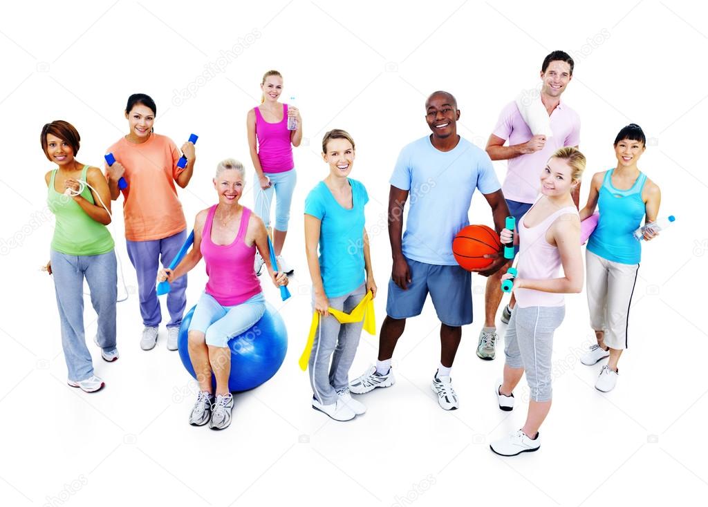 Healthy People in Fitness Training 