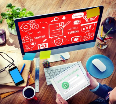 Bilgi Eğitimi E-Öğrenme Yetenekleri Çalıştırma Konsepti