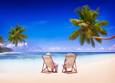 Çift Beach kavramı üzerinde rahatlatıcı