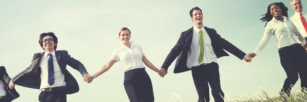 Business People Running Outdoors — Stock Photo, Image