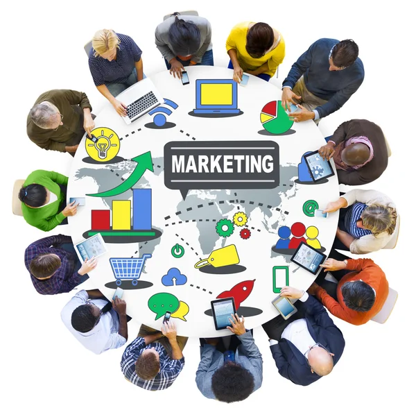 Marketing, conceito de negócio global — Fotografia de Stock