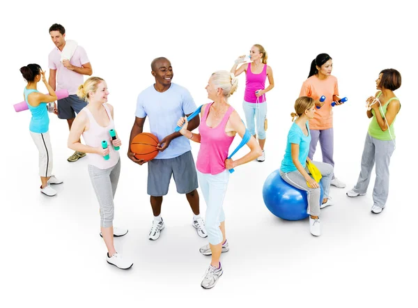 Pessoas saudáveis no treinamento de fitness — Fotografia de Stock