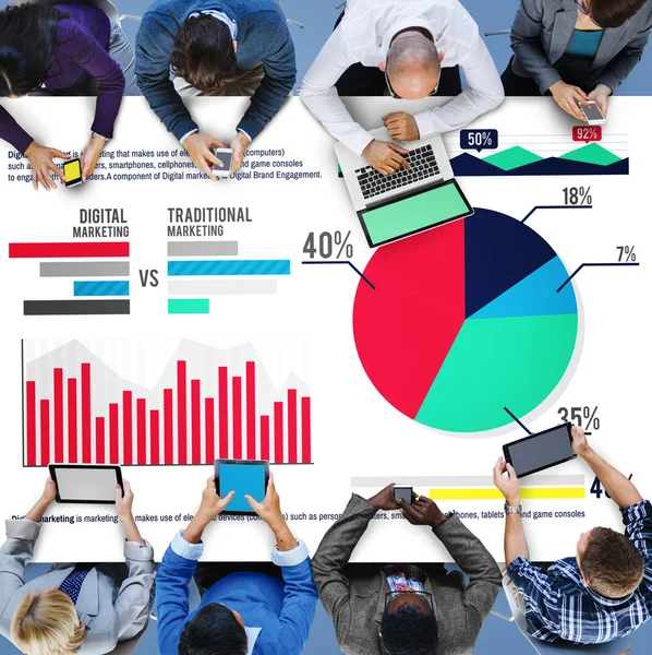 Marketing Digital, Conceito de Estatística — Fotografia de Stock