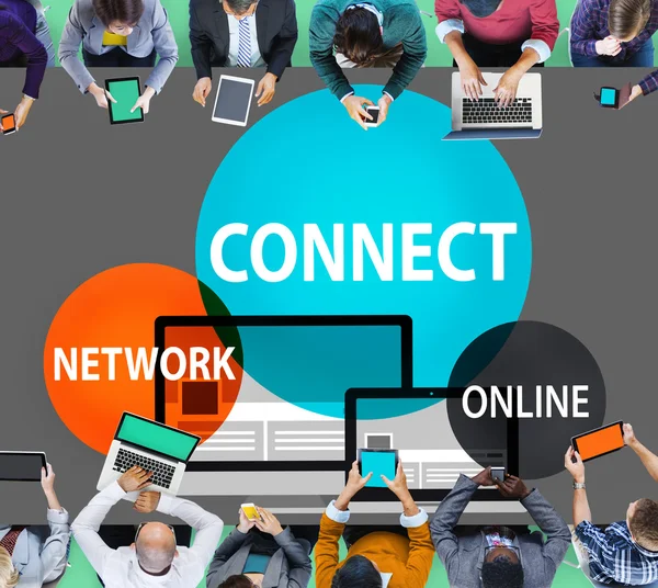 Ansluta nätverk, Online Web koncept — Stockfoto