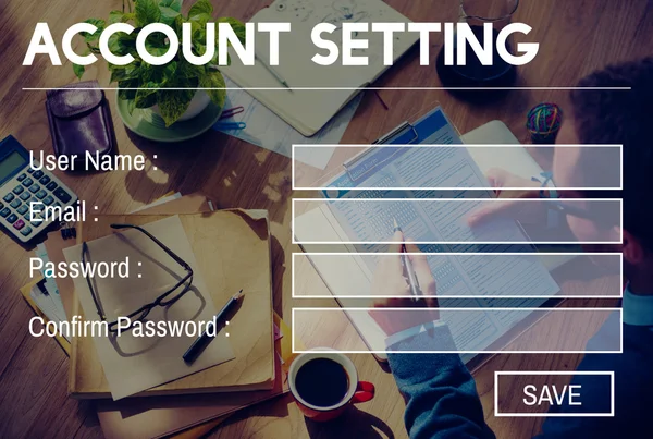 Account Setting Registration Concept — Stock Photo, Image