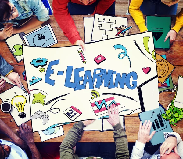 E-learning, Educação, Tecnologia de Comunicação Global — Fotografia de Stock