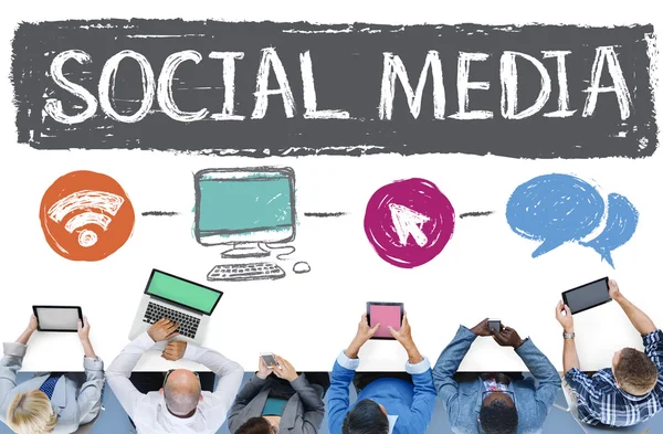 Concetto di connessione ai social media — Foto Stock