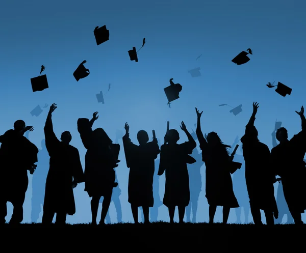 Group of students of graduates — Stock Photo, Image