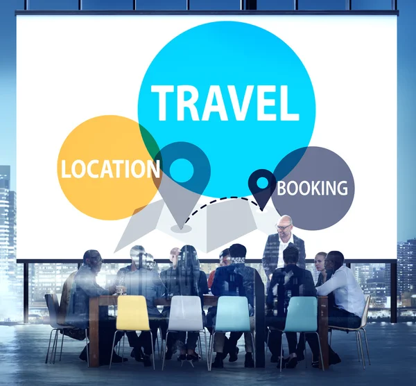 Utazási helyszín foglalás koncepció — Stock Fotó