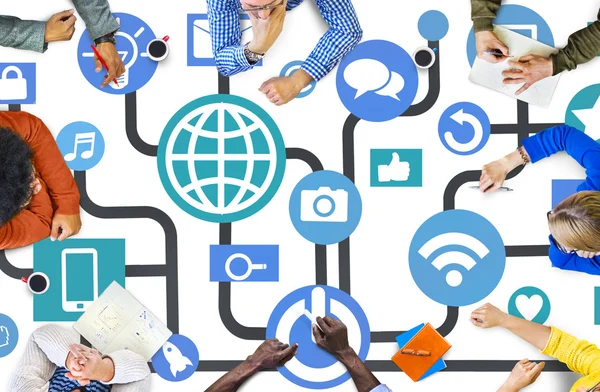 Wereldwijde communicatie, sociale netwerken Concept — Stockfoto