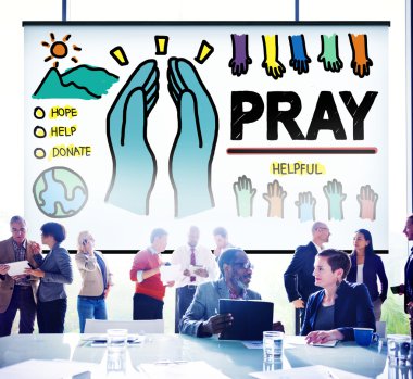 İş insanlar ve kavram dua