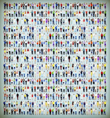 Grup çok ırklı sıradan insan