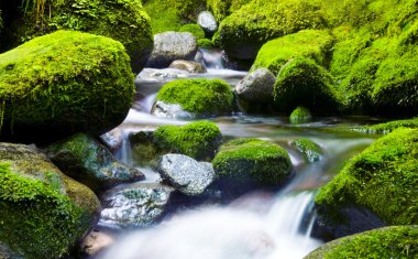 Cascading Waterfall with rocks clipart