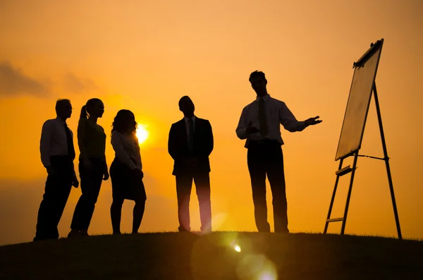 Silhouetten von Geschäftsleuten — Stockfoto