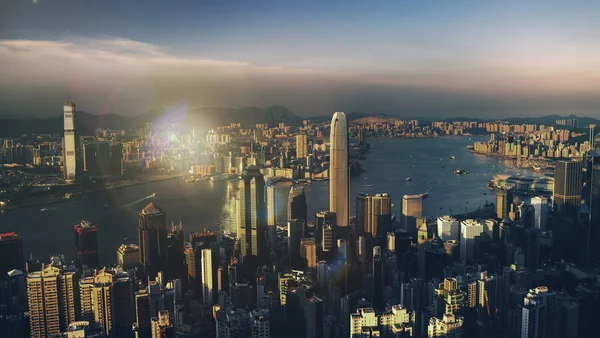 Вид на закат Гонконга — стоковое фото